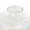11" Clear Glass Short Round Ribbed Fluted Decorative Vase